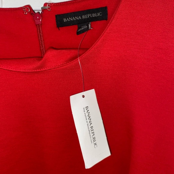 Banana Republic Elastic Red Dress [NEW with Tags] Size 10 Tall - Picture 3 of 7